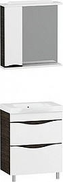 Am.Pm Мебель для ванной Like 65 L, напольная, белый глянец, венге – фотография-1